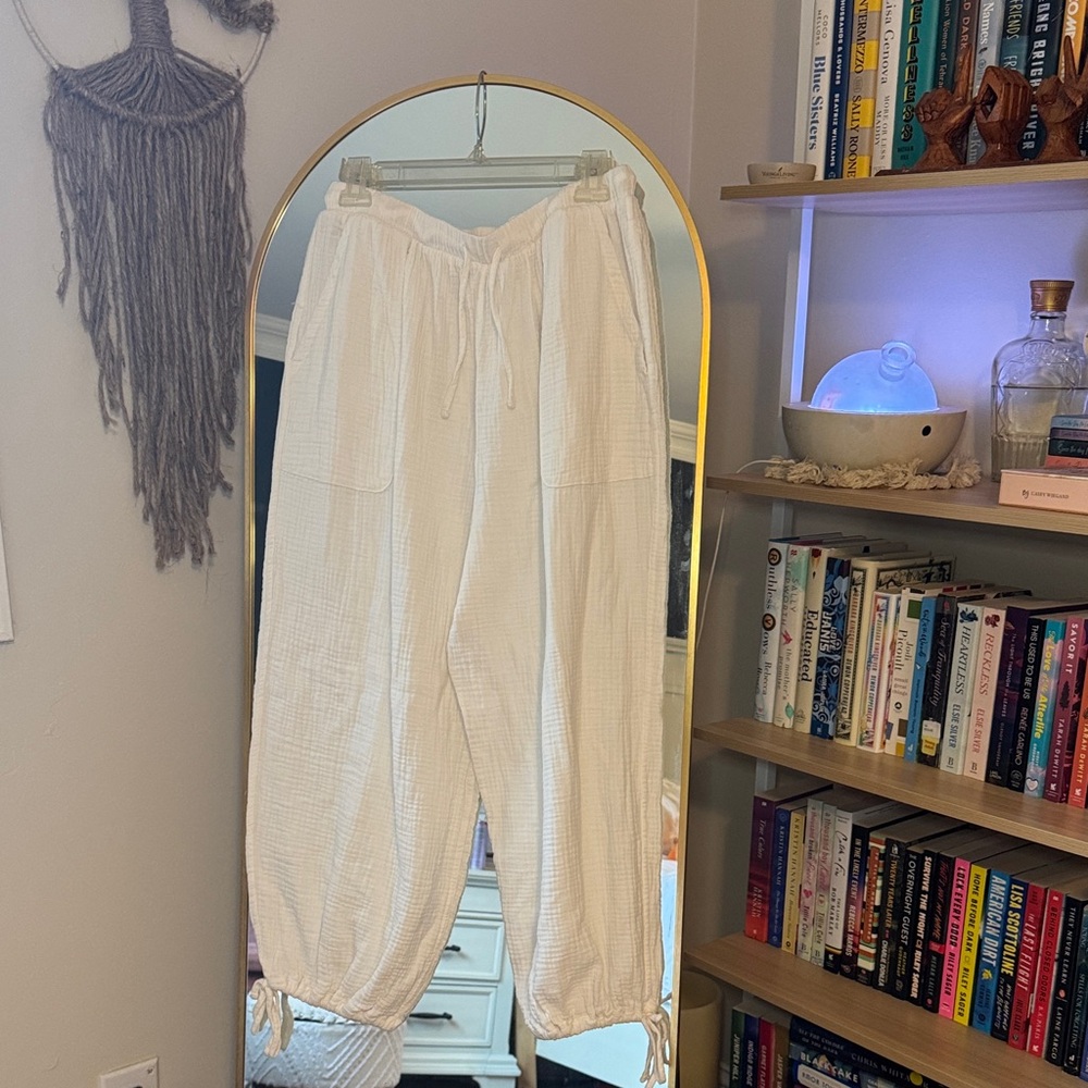 White Drawstring Pants